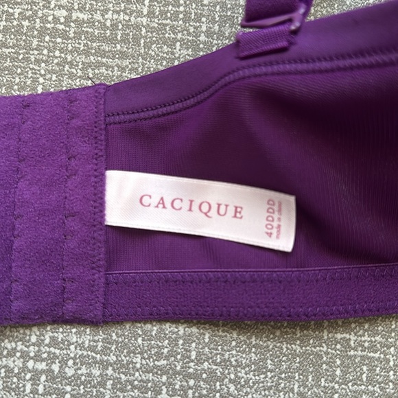 Cacique Padded Full Coverage Underwire Purple Bra size 40DDD - Picture 7 of 9
